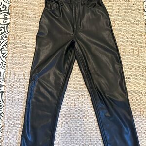 Abercrombie & Fitch Vegan Leather Pants - Black